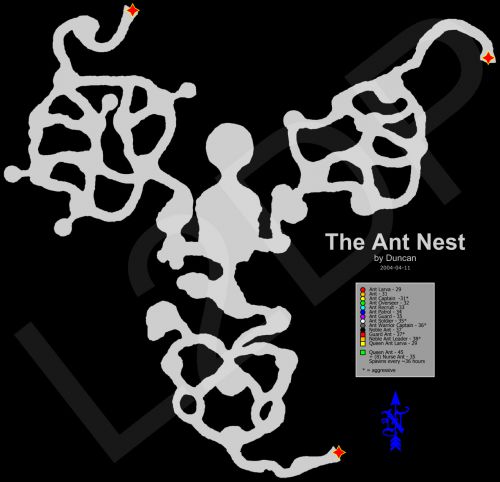 Схема лабиринтов Ant Nest в Lineage 2