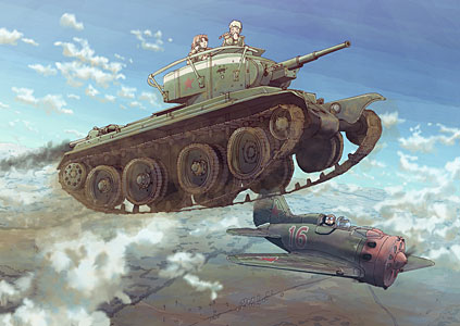 Рисунок танка т 46 в стиле аниме world of tanks