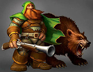 Дварф охотник с медведем в вов